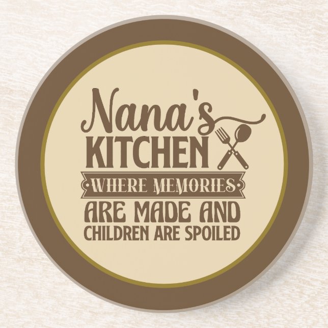 Cute Nana's kitchen word art kitchen  Coaster (Front)