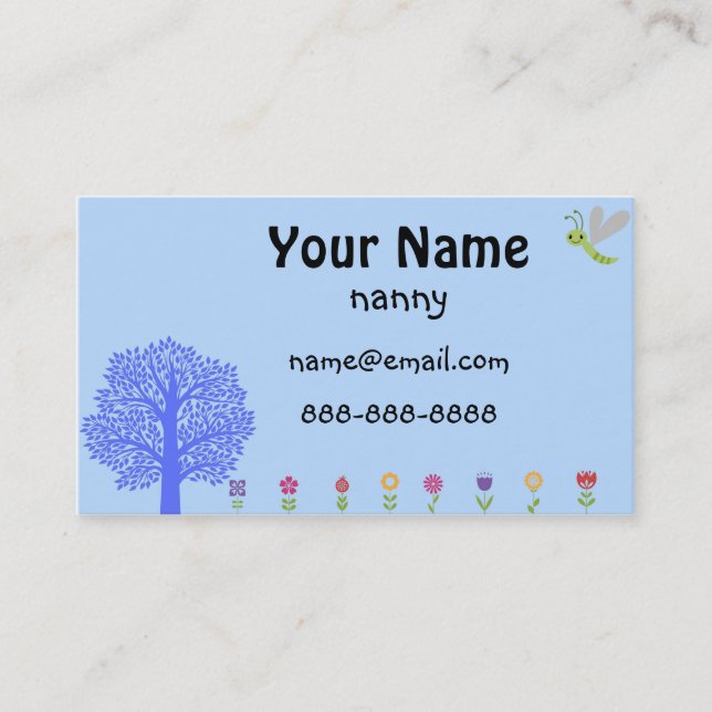 Cute Nanny Business Card (Front)