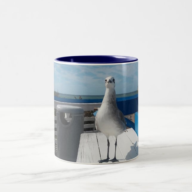 Cute Naples FL Seagull Print Coffee Mug (Centre)