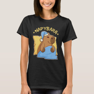 Cute Napping Capybara Pyjama Nappybara T-Shirt