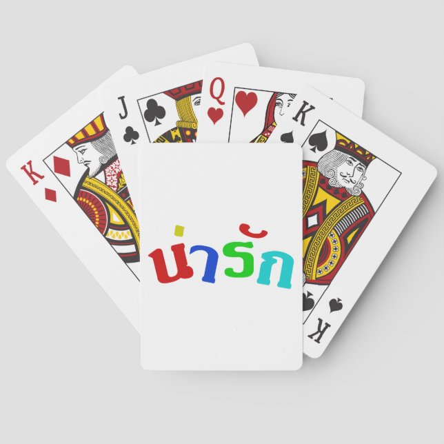 Cute ♦ Narak In Thai Language Script ♦ Playing Cards (Back)
