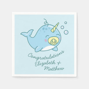 Cute Narwhal Baby Shower Kawaii Napkin