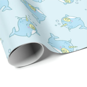 Cute Narwhal Baby Shower Kawaii Wrapping Paper