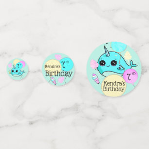 Cute Narwhal Birthday Party Personalized Confetti