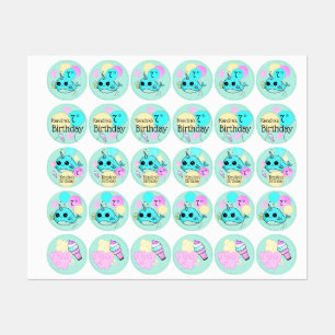Cute Narwhal Birthday Party Personalized Name Age