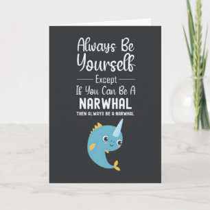 Cute Narwhal Cards Boy Ocean Whale For Kids