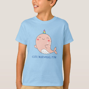 Cute Narwhal Fish Unicorn Rainbow sea Birthday T-Shirt