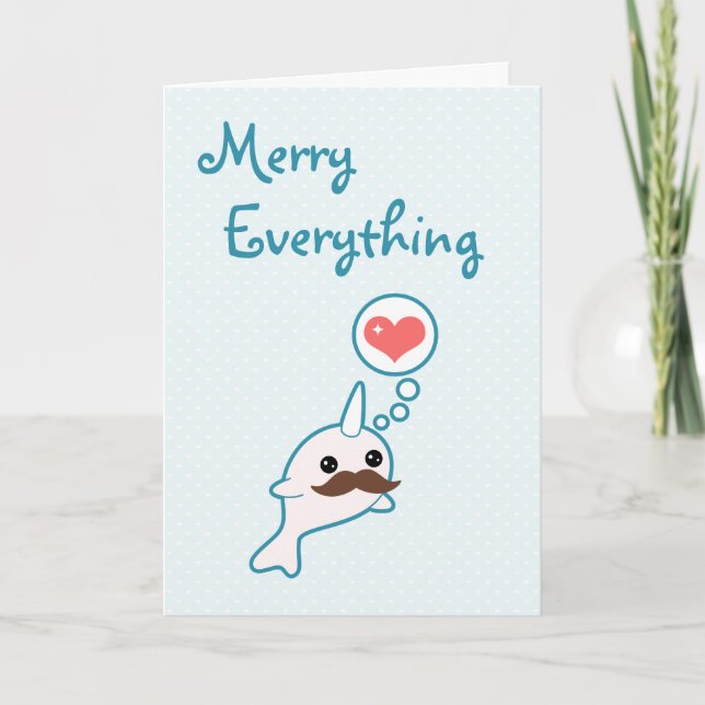 Cute Narwhal Holiday Card (Front)