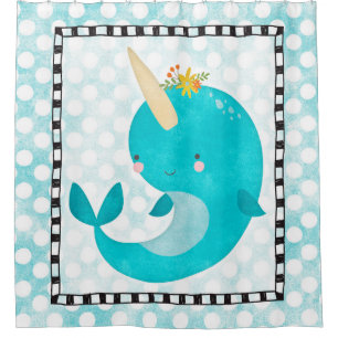 Cute Narwhal Shower Curtain
