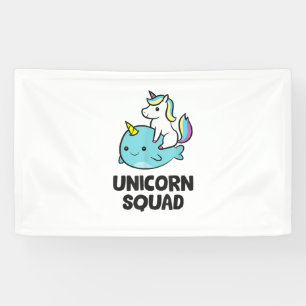 Cute Narwhal Unicorn Squad Funny Unicorn And Narwh Banner