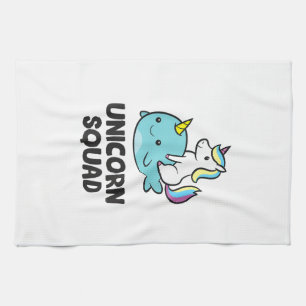 Cute Narwhal Unicorn Squad Funny Unicorn And Narwh Kitchen Towel