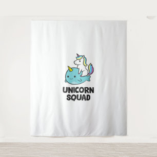 Cute Narwhal Unicorn Squad Funny Unicorn And Narwh Tapestry