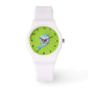 Cute Narwhal with Heart Watch