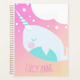 Cute Narwhale Ombre Pink Pastel Planner