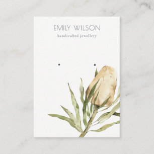 Cute Native Banksia Floral Stud Earring Display Business Card