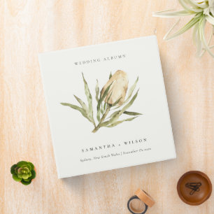 Cute Native Banksia Watercolor Floral Wedding Binder