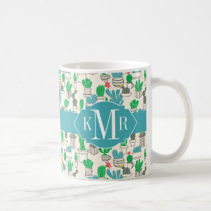 Cute Natural Floral Cacti Pattern Coffee Mug