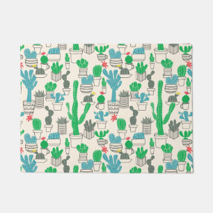 Cute Natural Floral Cacti Pattern Doormat