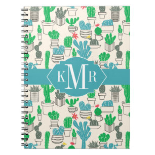Cute Natural Floral Cacti Pattern Notebook