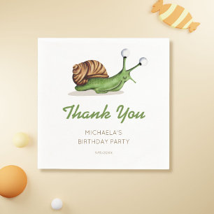 Cute Nature Snail Birthday Party Napkin