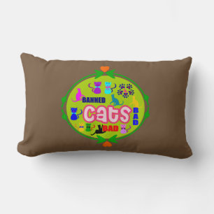 😻🐾↷❤Cute Naughty Cat Family Fabulous Lumbar Pillow