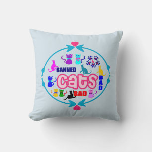 😻🐾↷❤Cute Naughty Cat Family Soft Wrinkle-free Throw Pillow