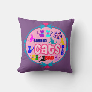 😻🐾↷❤Cute Naughty Cat Family Softand Wrinkle-free Throw Pillow