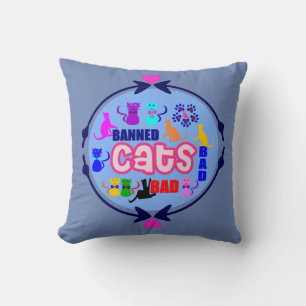 😻🐾↷❤Cute Naughty Cat Family Softand Wrinkle-free Throw Pillow