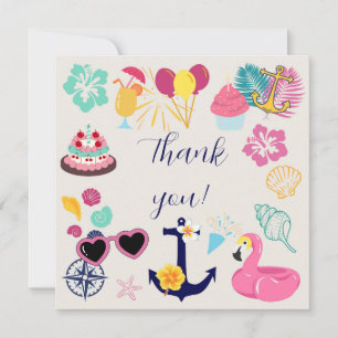   Cute Nautical Birthday Thank You Card