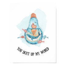 Cute Nautical Blue Whale Nursery/Bathroom Wall Art