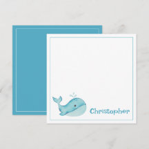 Cute Nautical Blue Whale Personalized
