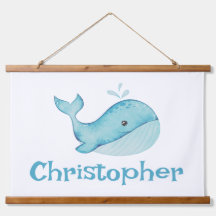 Cute Nautical Blue Whale Personalized