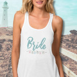 Cute Nautical Coastal Beach Bride Tank Top<br><div class="desc">Cute Simple Nautical Coastal Shell Beach Bride Tank Top. A cool watercolor coastal, nautical or beach theme with shades of pink and teal, setting the vibe for a beach escape with the bride and her besties. From trips to Florida, The Hamptons, California, or even something more international like Mexico, Hawaii...</div>