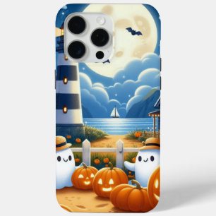 Cute, Nautical/coastal Halloween ghost/pumpkins iPhone 15 Pro Max Case