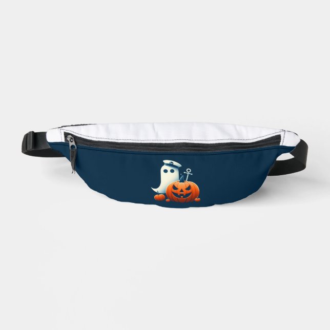 Cute, Nautical/coastal Halloween ghost/pumpkins Fanny Pack (Front)