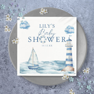 Cute Nautical Ocean Baby Shower Napkin