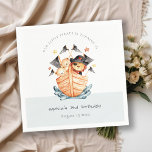 Cute Nautical Pirate Ship Lion Cub Kids Birthday Napkin<br><div class="desc">A Cute Nautical Pirate Ship Lion Cub Collection.- it's an Elegant Simple Minimal watercolor Illustration of Pirate Ship with lion and Cub Sailors, perfect for your Pirate theme baby shower and little ones birthday party. It’s very easy to customize, with your personal details. If you need any other matching product...</div>