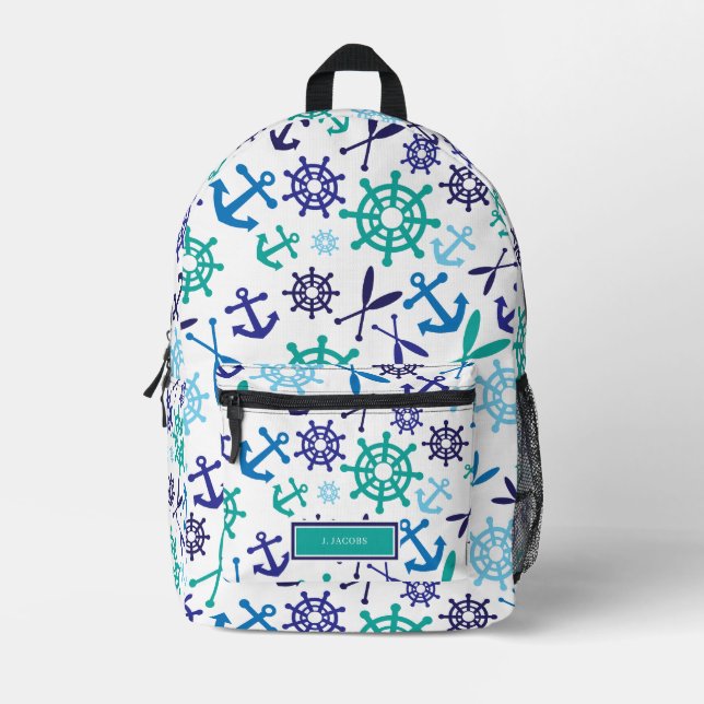 Cute Nautical Print Cut Sew Bag (Front)