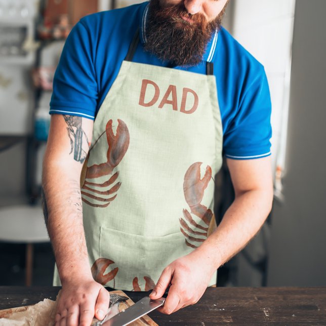 Cute Nautical Seafood Red Lobsters Funny Custom Apron (Creator Uploaded)