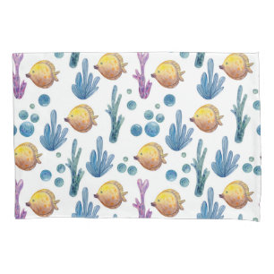 Cute Nautical Tropical Fish Sea Ocean Pattern Pillowcase