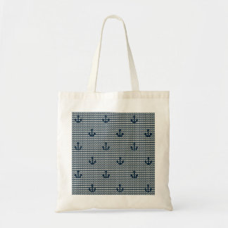 Cute Navy Anchor and Rope Tote Bag