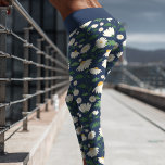 Cute Navy Blue And White Floral Daisy Capri Leggings<br><div class="desc">Embrace timeless style with these charming capri leggings featuring a delicate white daisy floral pattern on a rich navy blue background. These leggings offer both comfort and style, perfect for yoga, running, or a casual day out. Made from a soft, stretchy fabric, they're sure to become your new go-to wardrobe...</div>