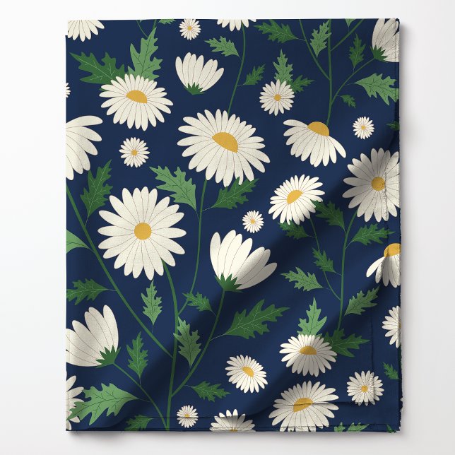 Cute Navy Blue And White Floral Daisy Fabric (Creator Uploaded)