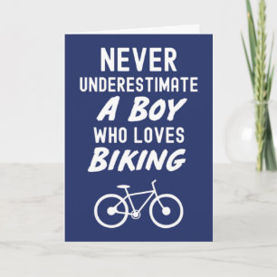 Cute Navy Blue Biking Cards For Baby Boys Kids