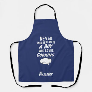 Cute Navy Blue Cooking Gift For Kids Baby Boy Cook Apron