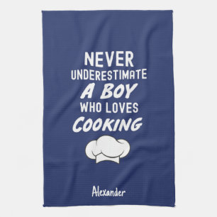 Cute Navy Blue Cooking Gifts For Little Boys Kids Kitchen Towel