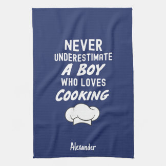 Cute Navy Blue Cooking Gifts For Little Boys Kids Kitchen Towel