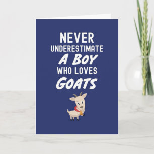 Cute Navy Blue Goat Cards For Baby Boys For Kids 