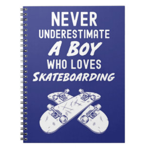 Cute Navy Blue Skateboarding Gifts For Boy For Kid Notebook