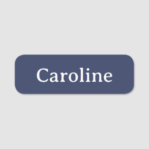 Cute Navy Blue Typography Modern Name Personalized Tag